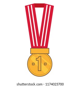 Golden medal vector, first
 place, winner