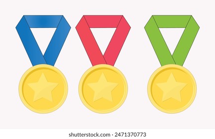 Golden medal vector illustration for commercial use