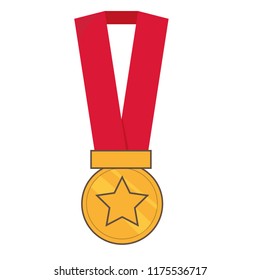 Golden medal vector, star 