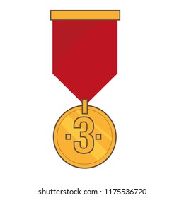 Golden medal vector, third place