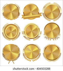 Golden medallion with laurel wreath collection