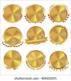 Golden medallion with laurel wreath collection