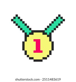 golden medallion winner pixel art