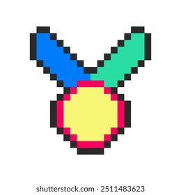 golden medallion winner pixel art