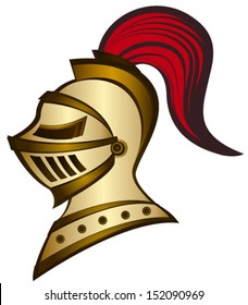 golden medieval helmet