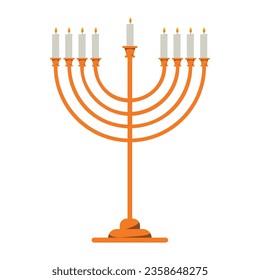 golden menorah illustration vector isolated