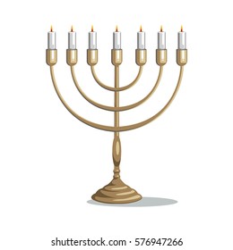 golden menorah israel jewish hanukkah