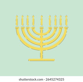 The Golden Menorah Symbol set against a Soft Green Background is truly eyecatching and striking