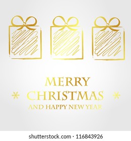 golden merry christmas template 2. christmas card.