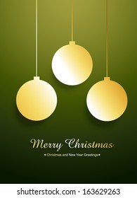 golden merry christmas vector design illustration