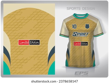 golden mesh fence pattern design, illustration, textile background for sports t-shirt, football jersey shirt mockup for football club. consistent front view