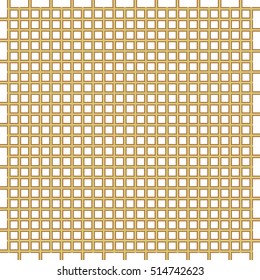 Golden mesh grill seamless pattern, gold wire similar to the pipe makes the interlacing, vector