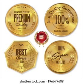 Golden metal badges