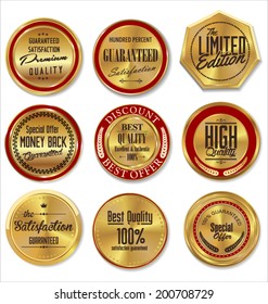 Golden metal badges