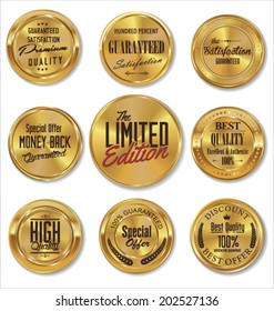 Golden metal badges