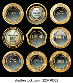 Golden metal badges 