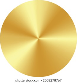 Botão de metal dourado, botão de metal circular, textura de aço inoxidável, metal de calibragem dourado
