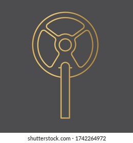 icono del detector de metal dorado- ilustración vectorial
