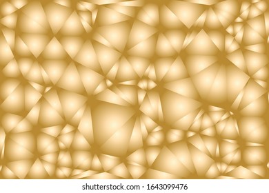 Golden metal gradient bubbles pattern. Abstract modern vector background. Shiny metallic horizontal wallpaper.