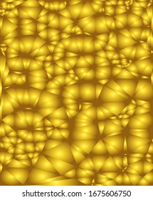 Golden metal gradient bubbles pattern. Abstract modern vector background. Shiny metallic vertical wallpaper.