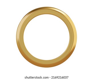 Golden metal grommet ring for paper, card, tag, sticker or hanger isolated on white background. Banner steel or chrome circle realistic eyelet mockup. Vector illustration