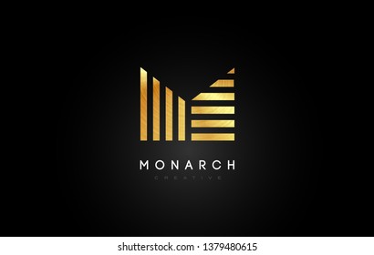 Golden Metal M Logo.M Letter Icon Design Vector Illustration.