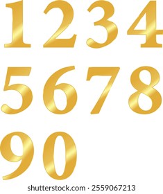 Golden Metal Number 1 to 10, one to ten number in Golden Color, Alphabet Number, Golden 1,2,3,4,5,6,7,8,9,0, numbers zero to nine in Gold, set of number collection