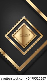 golden metal square patterns dark digital luxury geometric background and wallpaper,cover and card design vector illustration template.