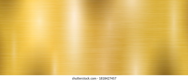 Golden metal wide textured plate brushed gradient, gold background texture – stock vector
