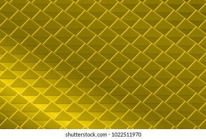 golden metallic abstract background of triangles. geometric gold repeating pattern with 3D effect for elegant , festive and luxury fabric surface, backdrop, wall paper and background templates designs