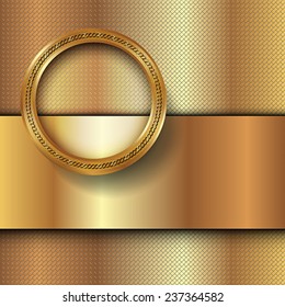 Golden metallic abstract square background