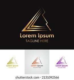 Golden metallic Accounting financial logo design