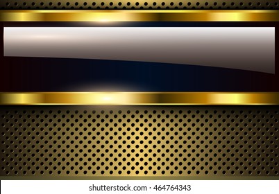 Golden metallic background, 3D shiny vector design.