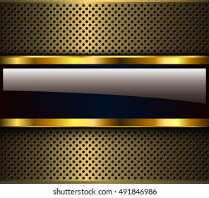 Golden metallic background, 3D shiny vector design.