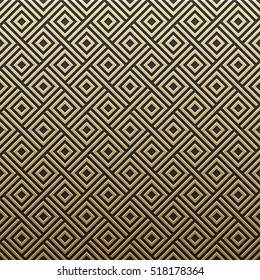 Golden Metallic Background With Geometric Pattern. Elegant Luxury Style.