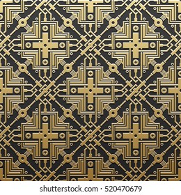 Golden metallic background with geometric pattern. Elegant luxury style.