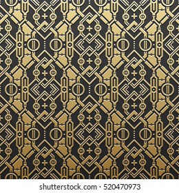 Golden metallic background with geometric pattern. Elegant luxury style.
