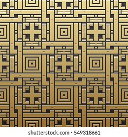 Golden metallic background with geometric pattern. Elegant luxury style.