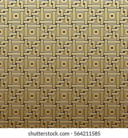 Golden metallic background with geometric pattern. Elegant luxury style.