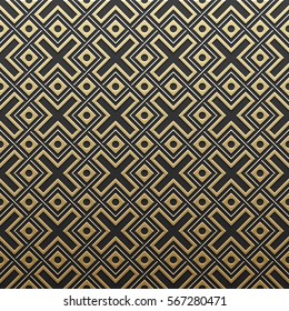 Golden metallic background with geometric pattern. Elegant luxury style.