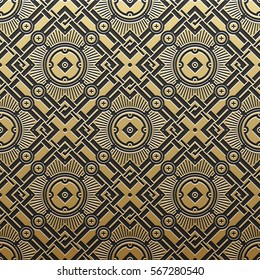 Golden metallic background with geometric pattern. Elegant luxury style.