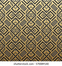 Golden metallic background with geometric pattern. Elegant luxury style.