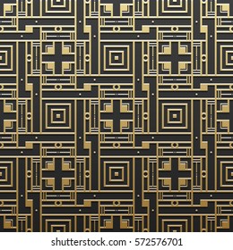 Golden metallic background with geometric pattern. Elegant luxury style.