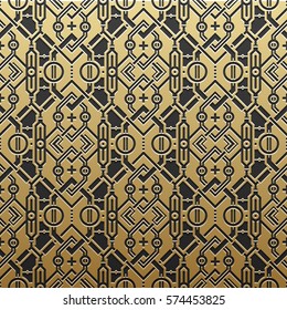 Golden metallic background with geometric pattern. Elegant luxury style.