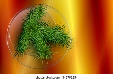 The golden metallic background template with the pine