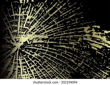Fondo metálico dorado. Ilustración vectorial.  Textura abstracta de arañazos