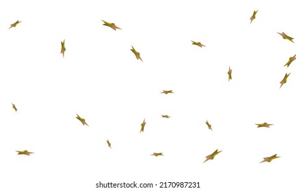 Golden and metallic falling gradient stars on white background