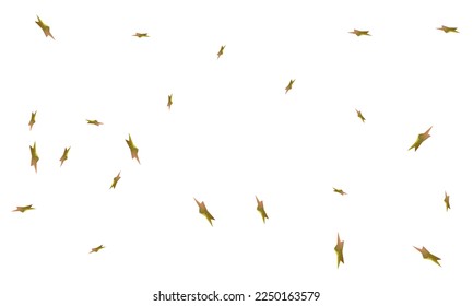Golden and metallic falling gradient stars on white background