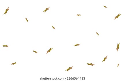Golden and metallic falling gradient stars on white background