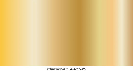 Fondo de gradiente metálico dorado con efecto de textura de lámina. Superficie de color dorado brillante con suaves transiciones de luz y reflejos. Fondo de lujo de Vector aislado.